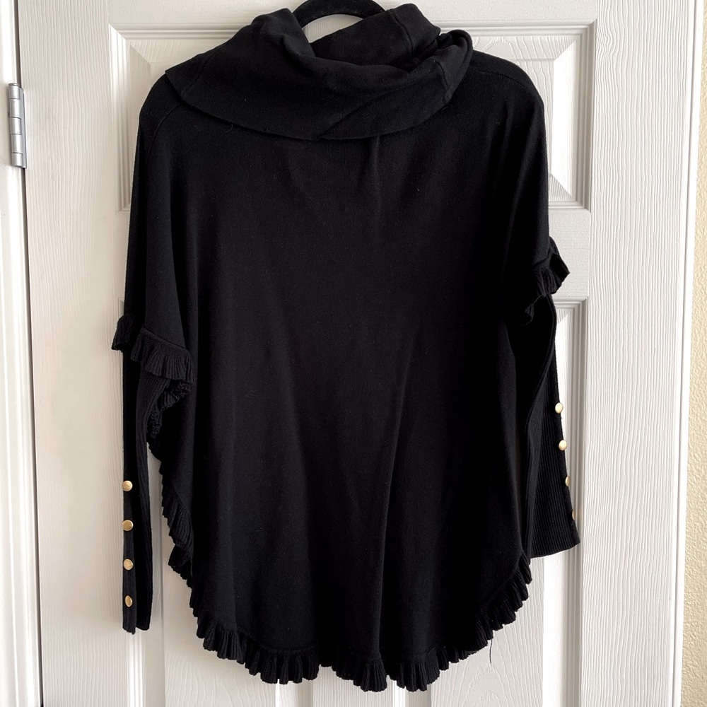 Joseph A. Black Turtleneck Poncho Sweater (size M)